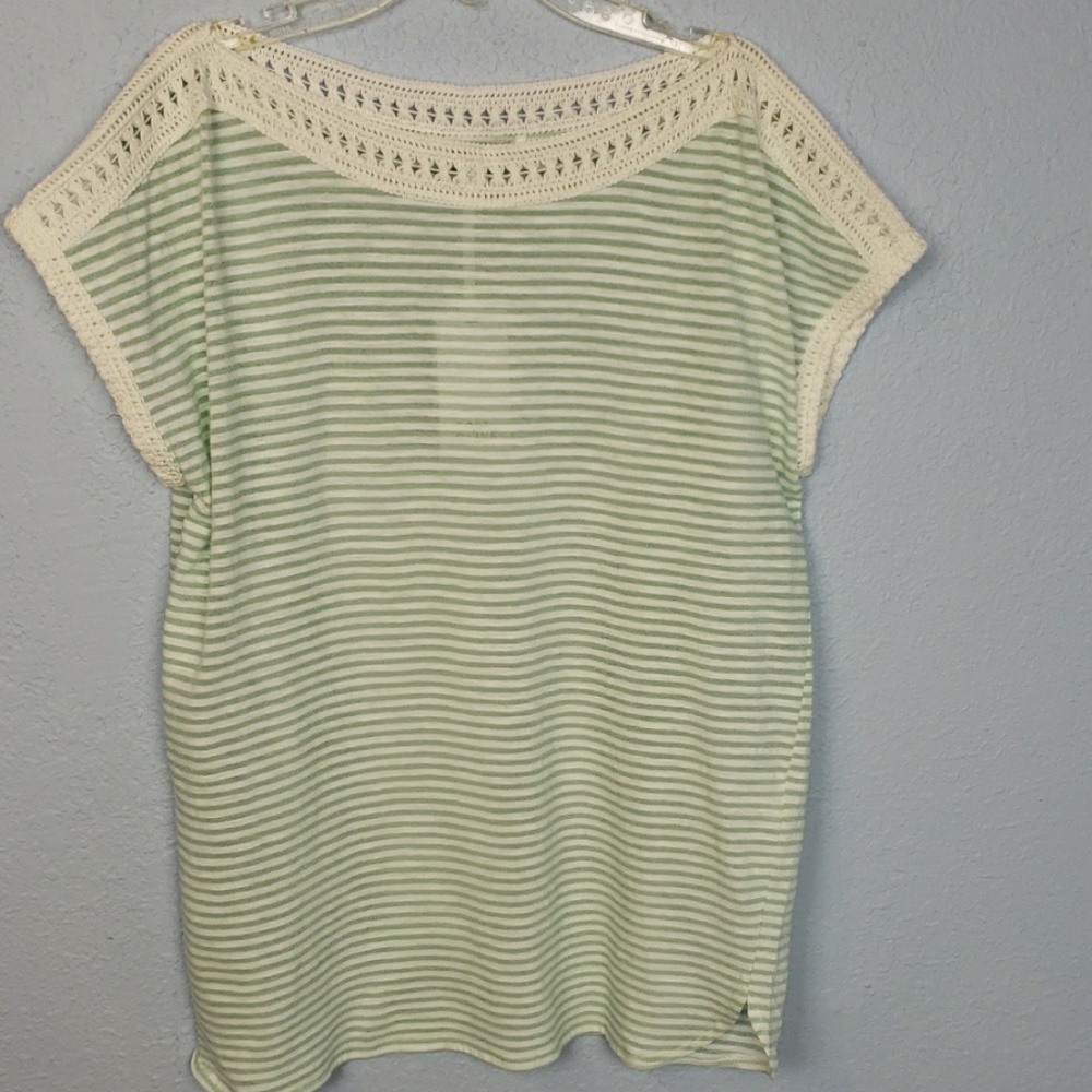 Rose & Olive Stripe Top Size M